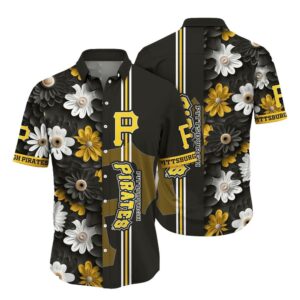 Pittsburgh Pirates Floral Graphic Aloha Shirt for Men and Women