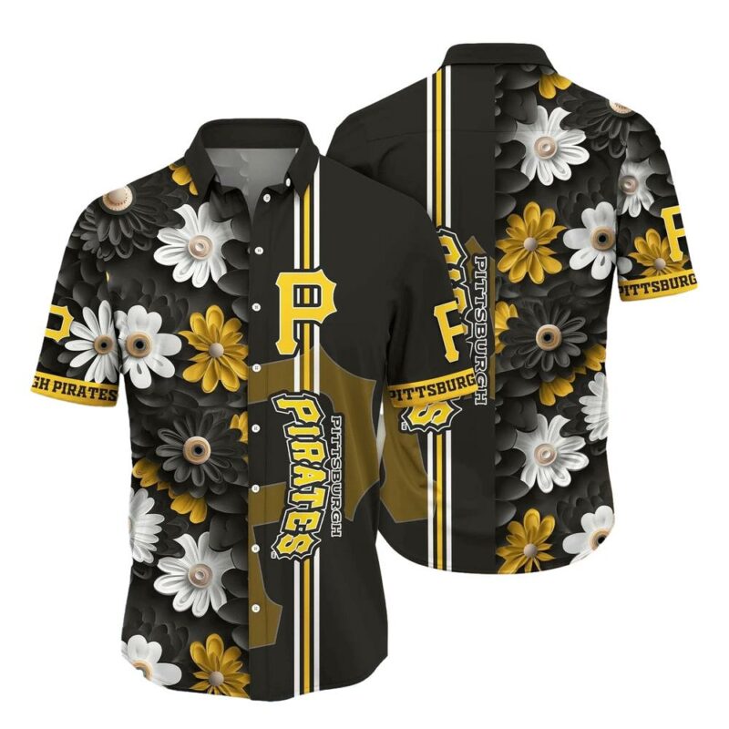 Pittsburgh Pirates Floral Graphic Aloha Shirt for Men and Women