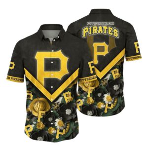 Pittsburgh Pirates Floral Graphic Aloha Hawaiian Shirt for Men & Women