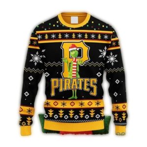 Funny Grinch Christmas Ugly Sweater for Pittsburgh Pirates Fans