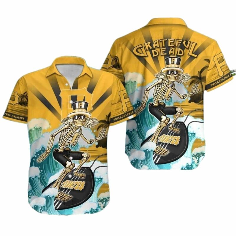 Pittsburgh Pirates Grateful Dead Graphic Aloha Hawaiian Shirt for Men/Women