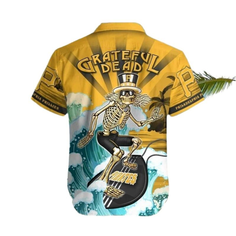 Pittsburgh Pirates Grateful Dead Graphic Aloha Hawaiian Shirt for Men/Women - Image 3