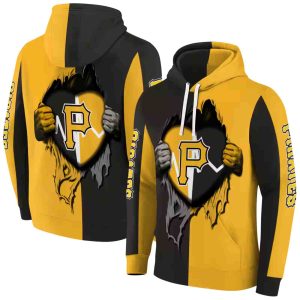 Pittsburgh Pirates Heartbeat Graphic All Over Print Hoodie