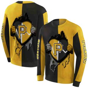 Pittsburgh Pirates Heartbeat Graphic All Over Print Sweatshirt