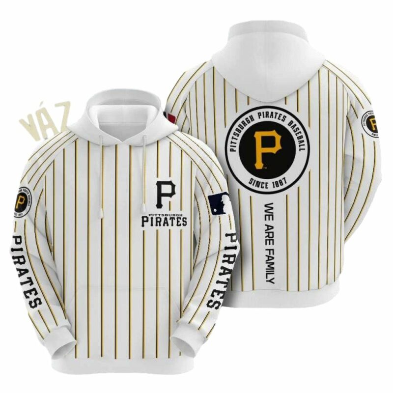 Pittsburgh Pirates "In My Heart" Graphic Unisex Hoodie with Stripes