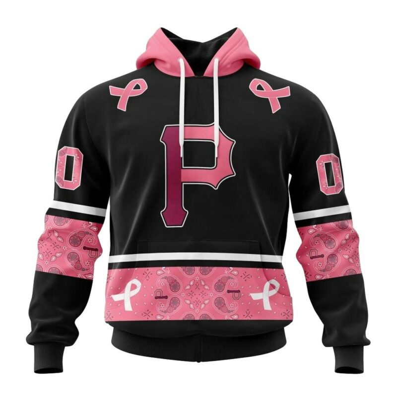 Pittsburgh Pirates October Pink Breast Cancer Awareness Graphic Hoodie - Unisex - Image 2