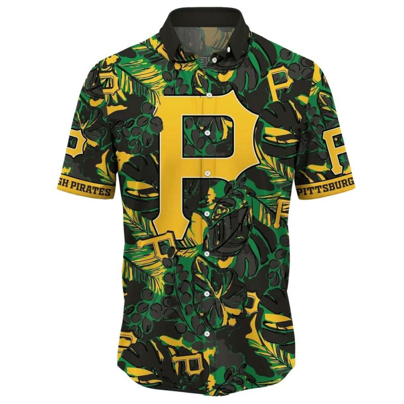 Pittsburgh Pirates Floral Aloha Shirt - Unisex Graphic Tropical Tee - Image 2