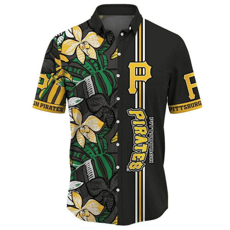 Pittsburgh Pirates Tropical Floral Graphic Aloha Shirt for Men & Women - Image 2
