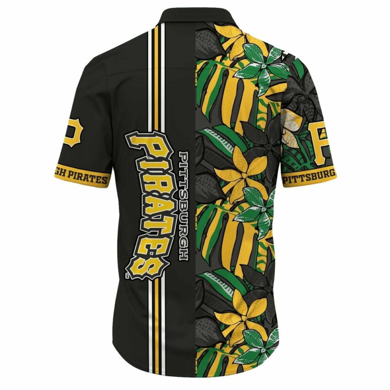 Pittsburgh Pirates Tropical Floral Graphic Aloha Shirt for Men & Women - Image 3