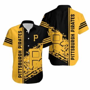 Pittsburgh Pirates Graphic Aloha Shirt in Yellow and Black - Unisex Gift