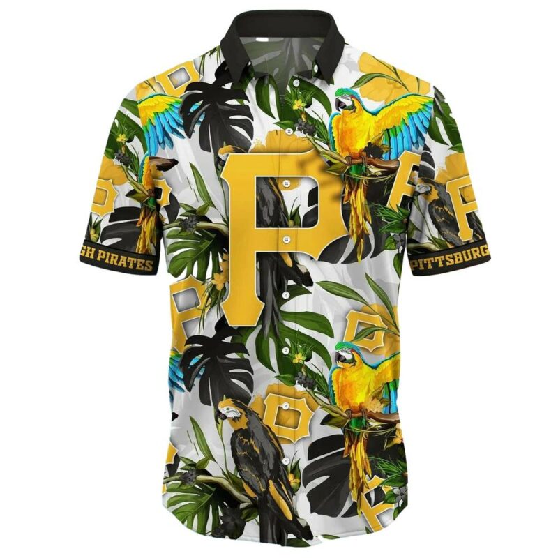 Pittsburgh Pirates Floral Aloha Shirt - Unisex Graphic Tropical Tee - Image 2