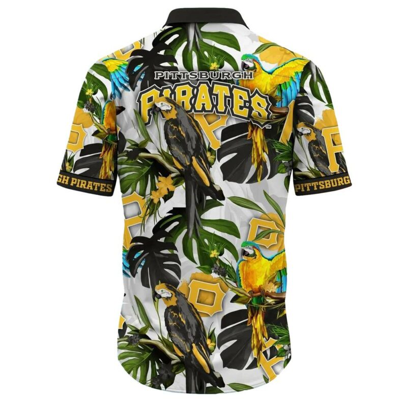 Pittsburgh Pirates Floral Aloha Shirt - Unisex Graphic Tropical Tee - Image 3