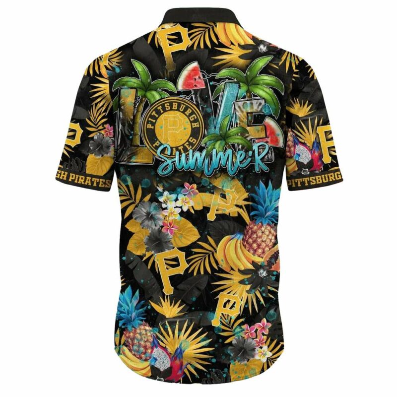 Pittsburgh Pirates Tropical Aloha Shirt with Pineapple Floral Print - Unisex - Image 3