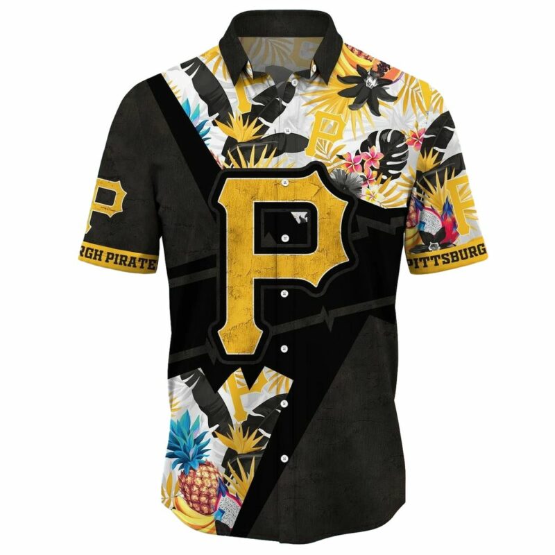 Pittsburgh Pirates Floral Pineapple Aloha Hawaiian Shirt for Men/Women - Image 2