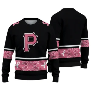 Pittsburgh Pirates Pink Ribbon Black Ugly Sweater For Women