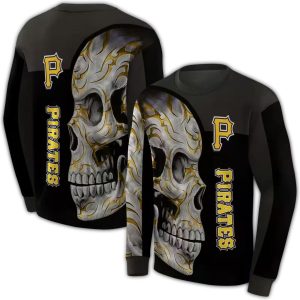 Pittsburgh Pirates Skull Motif All Over Print Sweatshirt