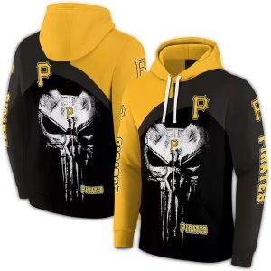 Pittsburgh Pirates Skull Punisher Gold Black All Over Print Hoodie