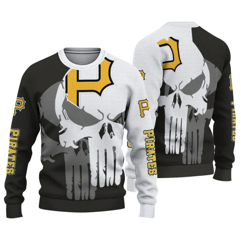Pittsburgh Pirates Skull Punisher Split Ugly Sweater 1