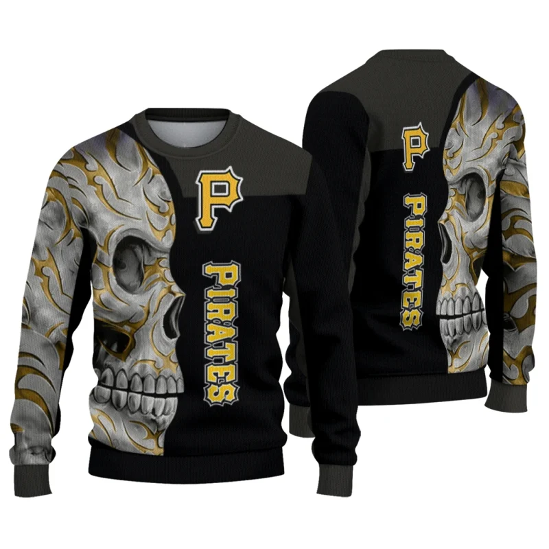 Pittsburgh Pirates Skull Swirl Ugly Sweater 1