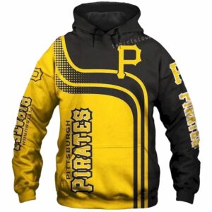 Pittsburgh Pirates Black and Yellow Striped Graphic Hoodie for Fans