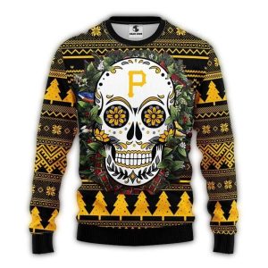Pittsburgh Pirates Sugar Skull Christmas Sweatshirt for Holiday Cheer