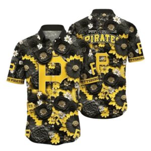 Pittsburgh Pirates Sunflower Glory Graphic Aloha Shirt for Men & Women