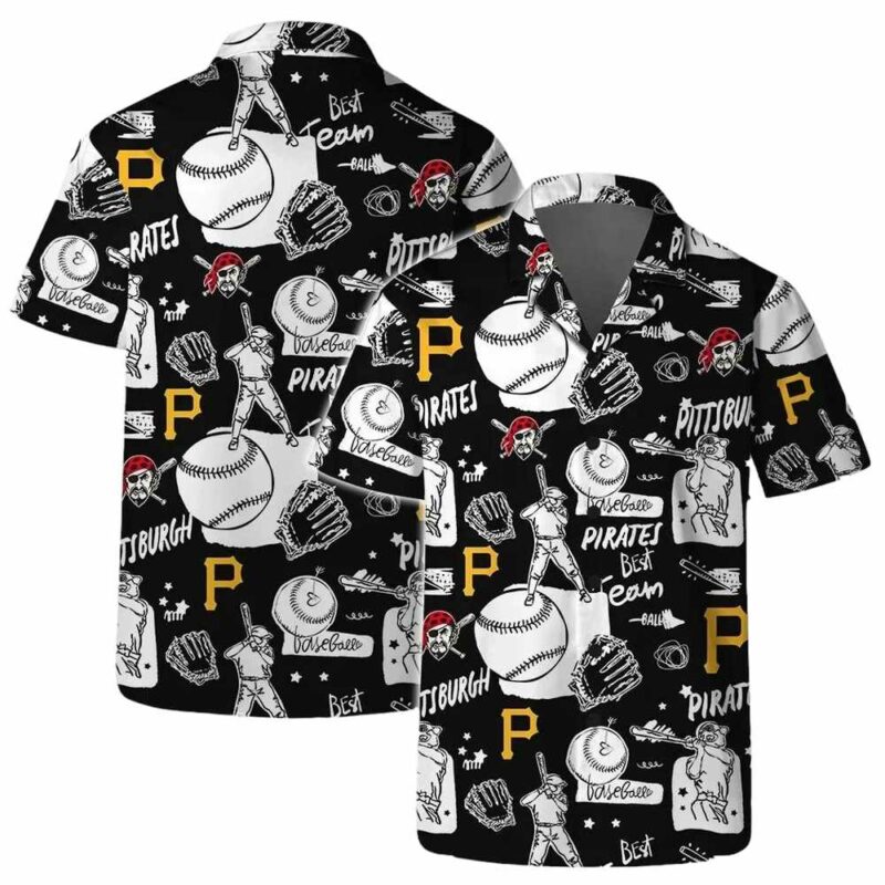Pittsburgh Pirates Graphic Aloha Shirt for Men & Women - Fun Design