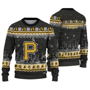 Pittsburgh Pirates Christmas Ugly Sweater With Tree Pattern Design