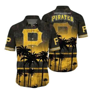 Pittsburgh Pirates Tropical Sunset Graphic Aloha Shirt for Men & Women