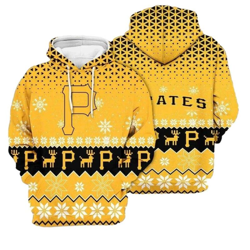 Pittsburgh Pirates Graphic Printed Ugly Christmas Hoodie for Fans