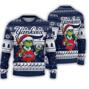 New York Yankees Grinch Christmas Ugly Sweater For Baseball Fans