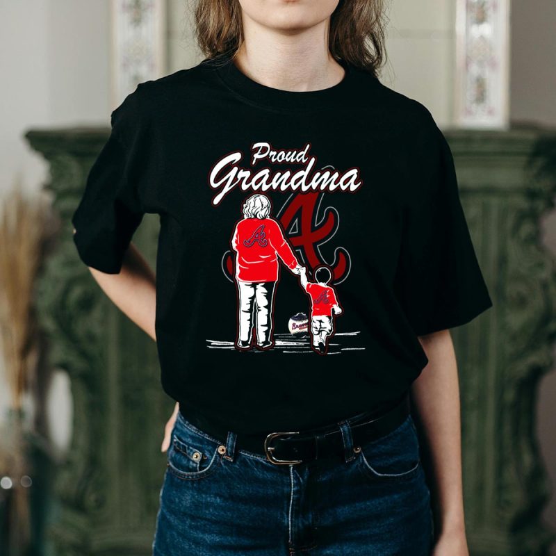 Proud Grandma Atlanta Braves T-Shirt - Perfect Gift For Braves Fans - Image 2