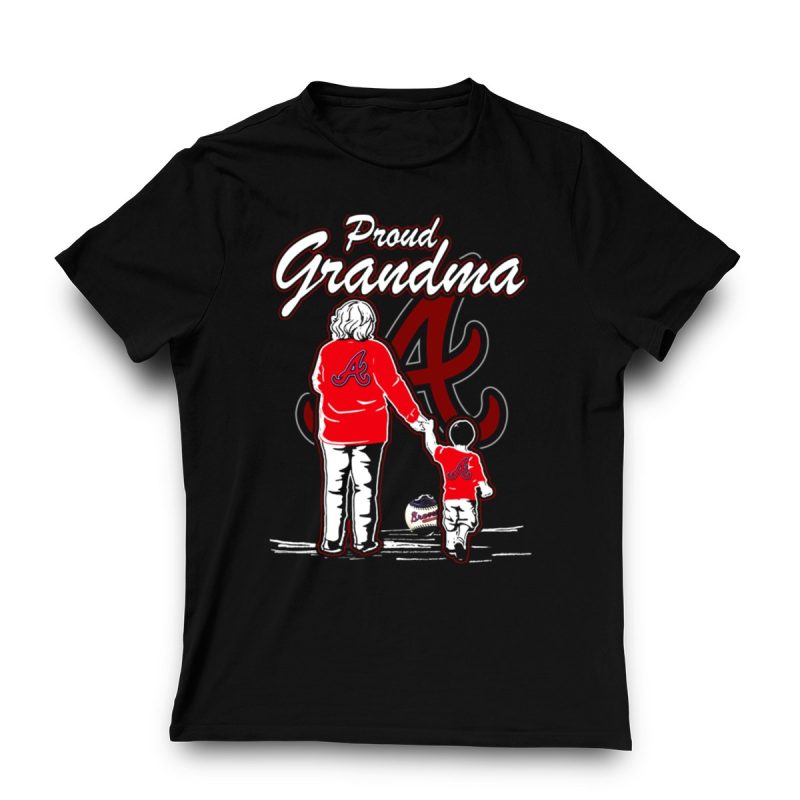 Proud Grandma Atlanta Braves T-Shirt - Perfect Gift For Braves Fans - Image 3