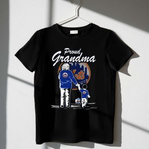 Proud Grandma New York Mets Skyline Baseball T-Shirt For Family Fans