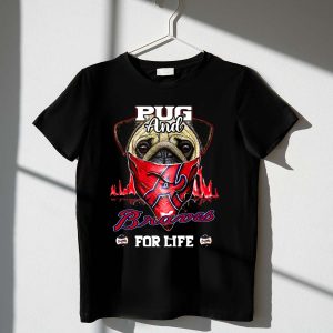 Pug And Braves Graphic T-Shirt - Cute Pet Lover Tee