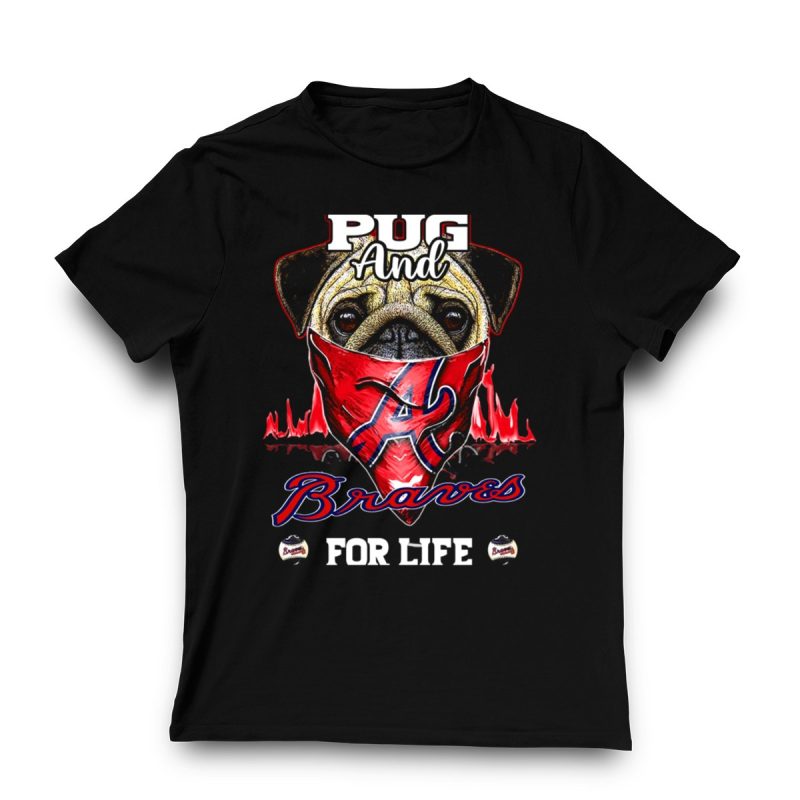 Pug And Braves Graphic T-Shirt - Cute Pet Lover Tee - Image 3