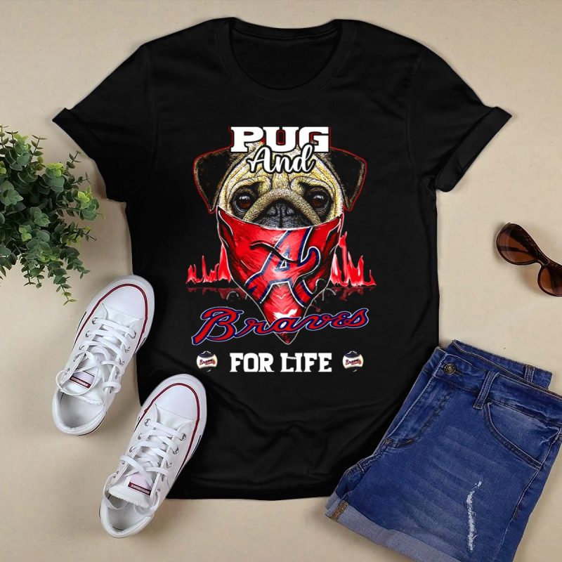 Pug And Braves Graphic T-Shirt - Cute Pet Lover Tee - Image 5