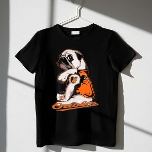 Baltimore Orioles Pug T-Shirt – Cute Dog In Baseball Jersey Design