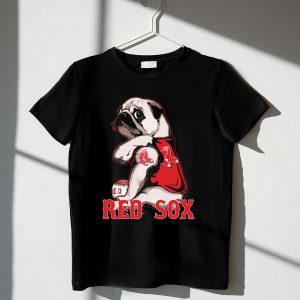 Boston Red Sox Pug T-Shirt - Cute Baseball Dog Graphic Tee
