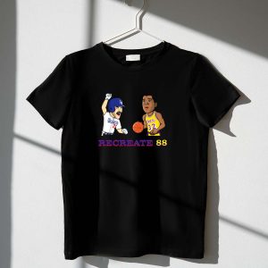 Recreate 88 Dodgers Lakers 32 Basketball Baseball T-Shirt For Fans
