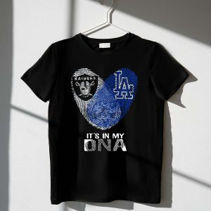 Raiders Dodgers Fingerprint It'S In My Dna T-Shirt – Unique Fan Apparel