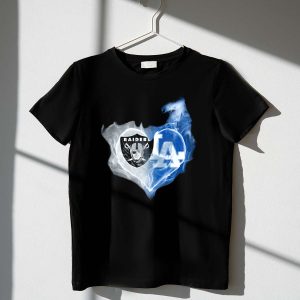 La Dodgers Smoke Heart T-Shirt - Stylish Raiders Fan Apparel