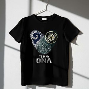 Oakland Athletics It'S In My Dna Heart Fingerprint T-Shirt