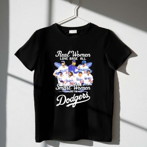 Real Women Love Baseball | Dodgers T-Shirt For Smart Fans