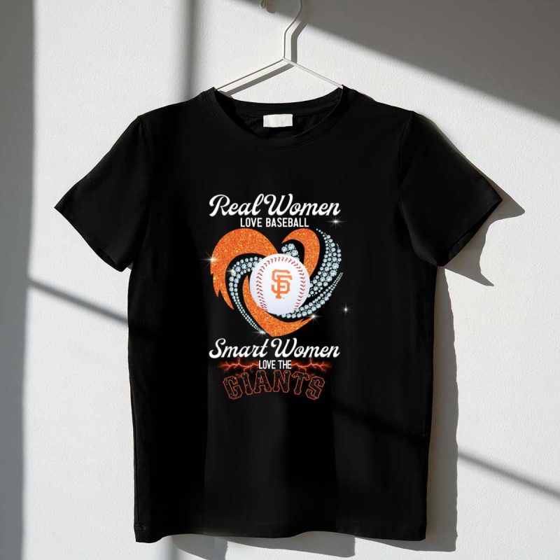 Real Women Love Baseball Smart Women Love The San Francisco Baseball Heart 2023 t shirt 1 1