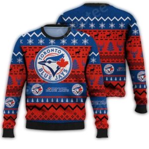 Red And Blue Classic Toronto Blue Jays Ugly Sweater