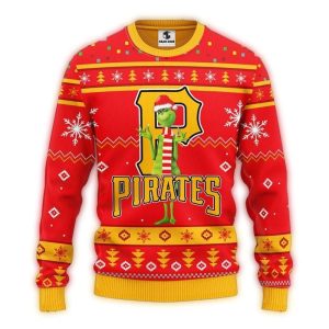 Pittsburgh Pirates Grinch Christmas Ugly Sweater in Red