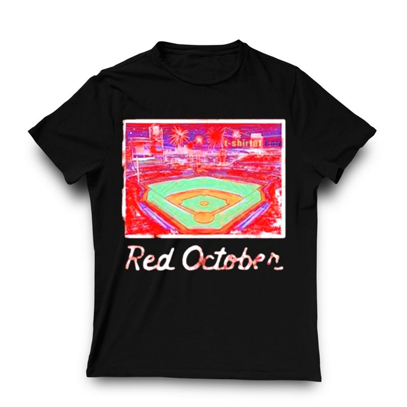 Red October Philadelphia Phillies Fireworks Fan T-Shirt - Perfect for Game Day - Image 3