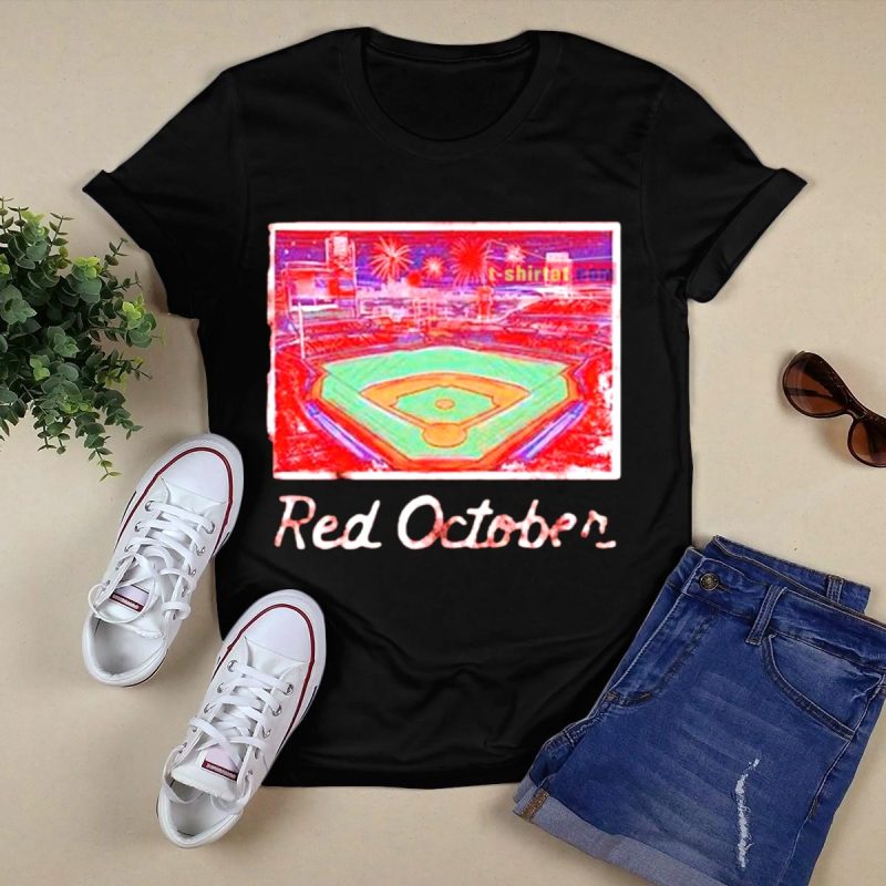 Red October Philadelphia Phillies Fireworks Fan T-Shirt - Perfect for Game Day - Image 5