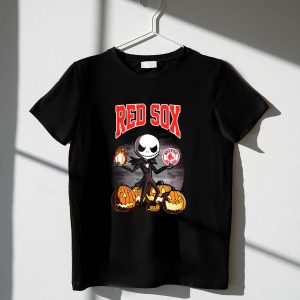 Jack Skellington Halloween T-Shirt - Boston Red Sox Pumpkins Design